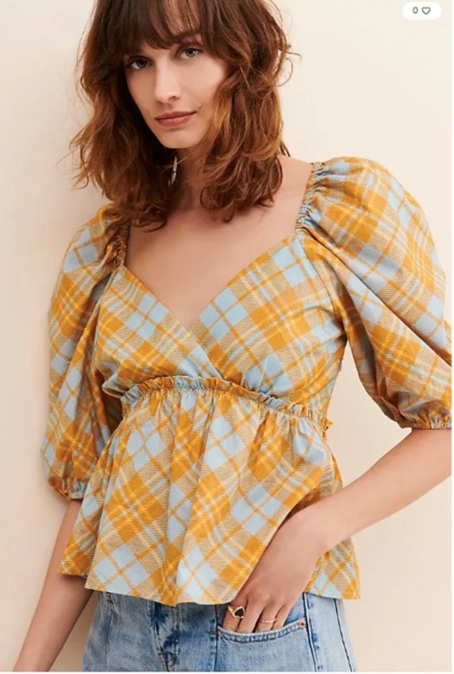 ANTHROPOLOGIE NWT RAHI Puff Sleeve Blouse // S